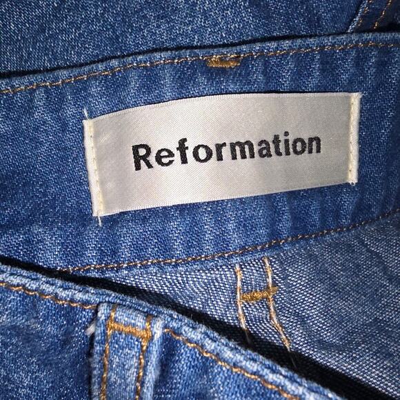 Reformation Cher Denim Jean Ellis Wash Flared Size 25 - Picture 7 of 8